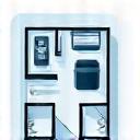 Ikon som viser en plantegning av et rom.